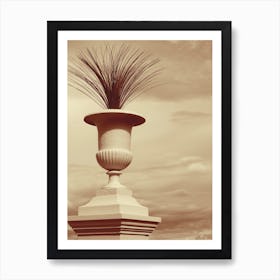 Vase Plant Sky Photo Photography Vertical Beige Sepia Terracotta Nature Outdoor Kitchen Living Room Bedroom Art Print