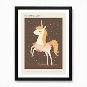 Unicorn In A Tutu Mustard Muted Pastels 1 Poster Art Print