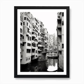 Girona, Spain, Black And White Old Photo 1 Art Print