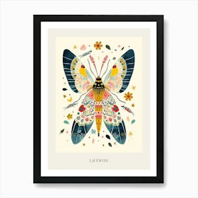 Colourful Insect Illustration Lacewing 1 Poster Art Print