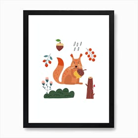 Cute Animal Squirrel Art Print