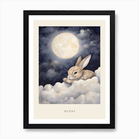 Sleeping Baby Bunny 4 Nursery Poster Art Print