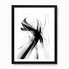 black strokes in white canvas Art Print