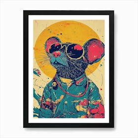 Rat In Sunglasses Art Print