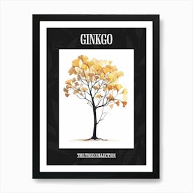 Ginkgo Tree Pixel Illustration 3 Poster Art Print