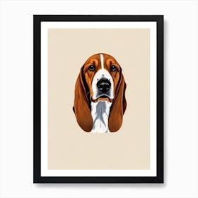 Basset Hound Illustration Dog Art Print