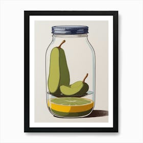 Pears In A Jar Art Print