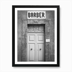 Malta Barber Shop | Black and White Photography Art Print