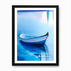 Boat Waterscape Marble Acrylic Painting 1 Art Print