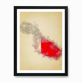 Malta Flag Vintage Art Print