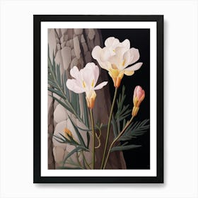 Flower Illustration Freesia 1 Art Print