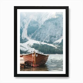 Wooden Boat On A Lake Art Print