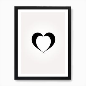 Minimalist Black Heart 2 Art Print