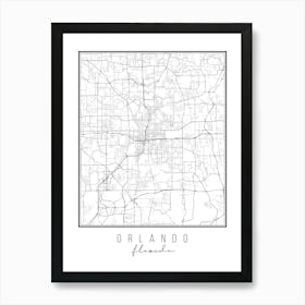 Orlando Florida Street Map Art Print