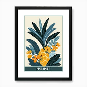 Pineapple Tree Illustration Flat 4 Poster Art Print