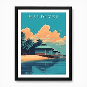 Maldives Retro Travel Art Print