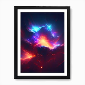 Star Formation Neon Nights Space Art Print