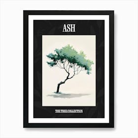 Ash Tree Pixel Illustration 3 Poster Art Print