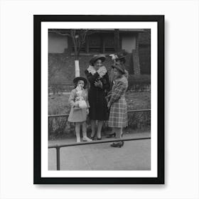 Group Of People Talking In Front Of Church, South Side Of Chicago, Illinois By Russell Lee Art Print