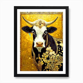 Holy Cow in the Style of Gustav Klimt 1 Art Print