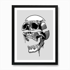 Falling apart skull Art Print