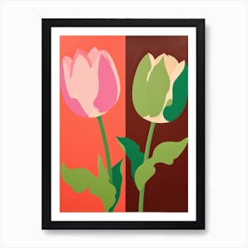 Tulips Flower Big Bold Illustration 1 Art Print