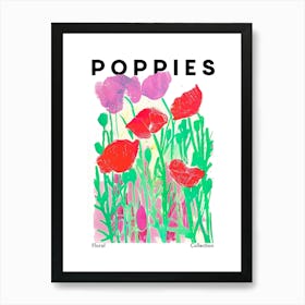 Poppies Botanical Flower Market Art Print