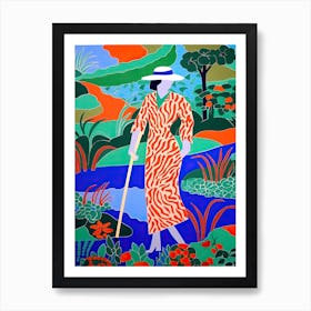 Football Soccer In The Style Of Matisse 5 Art Print