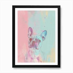 French Bulldog Pastel Line Painting Art Print