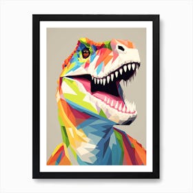 Colourful Dinosaur Allosaurus 3 Art Print