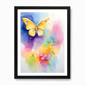 Watercolor Of A Butterfly Art Print