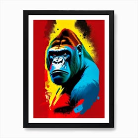 Angry Gorilla Gorillas Primary Colours 1 Art Print