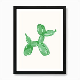 Ballon Dog Green Poster Art Print