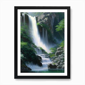 Shifen Waterfall, Taiwan Peaceful Oil Art  (2) Art Print