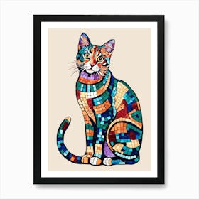 Mosaic Cat 7 Art Print