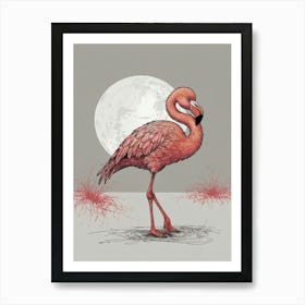 Pink Flamingo 5 Art Print