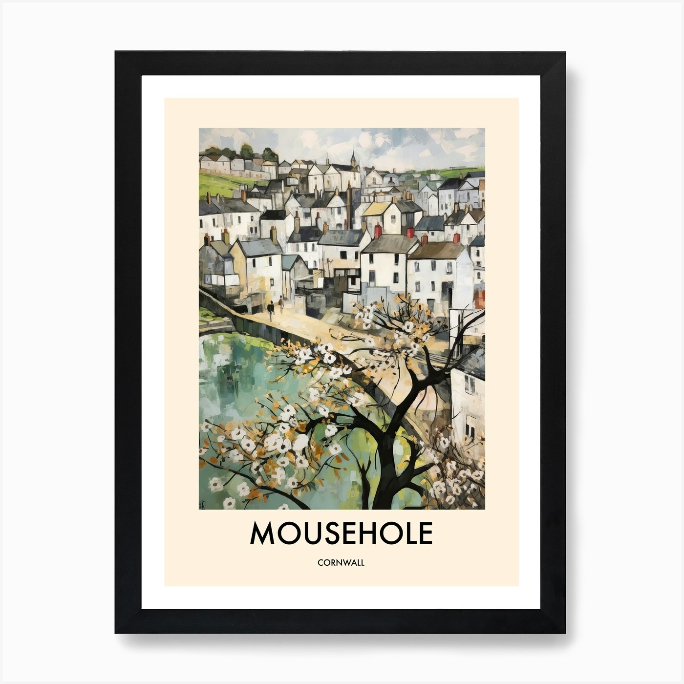 Mousehole (Cornwall) Painting 1 Tra Framed Wall Art Poster Canvas Print Picture - Picture 2 of 4
