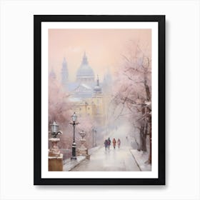 Dreamy Winter Painting Budapest Hungary 1 Art Print