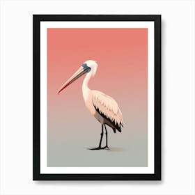 Minimalist Brown Pelican 1 Illustration Art Print