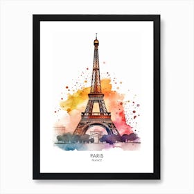 Paris France Watercolour Travel Poster 1 Art Print