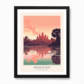 The Angkor Wat Siem Reap Cambodia Travel Poster Art Print