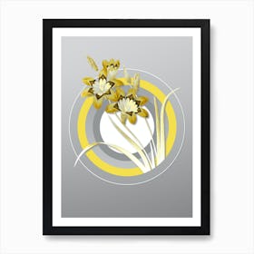 Botanical Ixia Tricolore in Yellow and Gray Gradient n.194 Art Print
