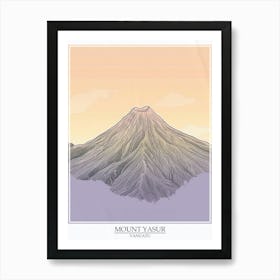 Mount Yasur Vanuatu Color Line Drawing 2 Poster Art Print