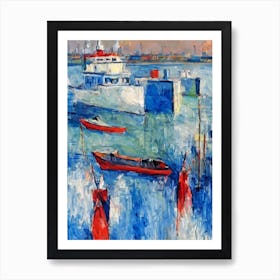 Port Of Ashdod Israel Abstract Block harbour Art Print