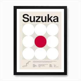 Mid Century Suzuka F1 Art Print