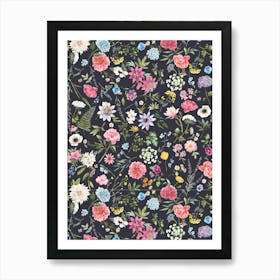 Floral Print.Colorful roses. Flower day. artistic work. A gift for someone you love. Decorate the place with art. Imprint of a beautiful artist. Art Print