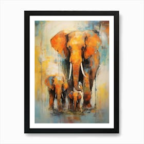 Elephant  Abstract Expressionism 4 Art Print