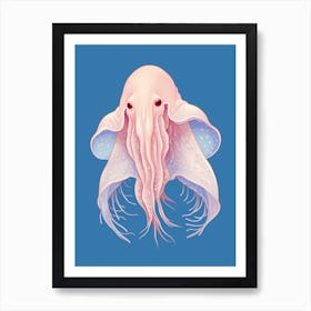 Dumbo Octopus Flat Illustration 4 Art Print