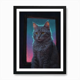 Cat In The Window 3 Art Print