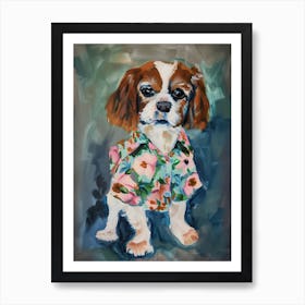 Animal Party: Crumpled Cute Critters with Cocktails and Cigars Hawaiian Dog 1 Art Print